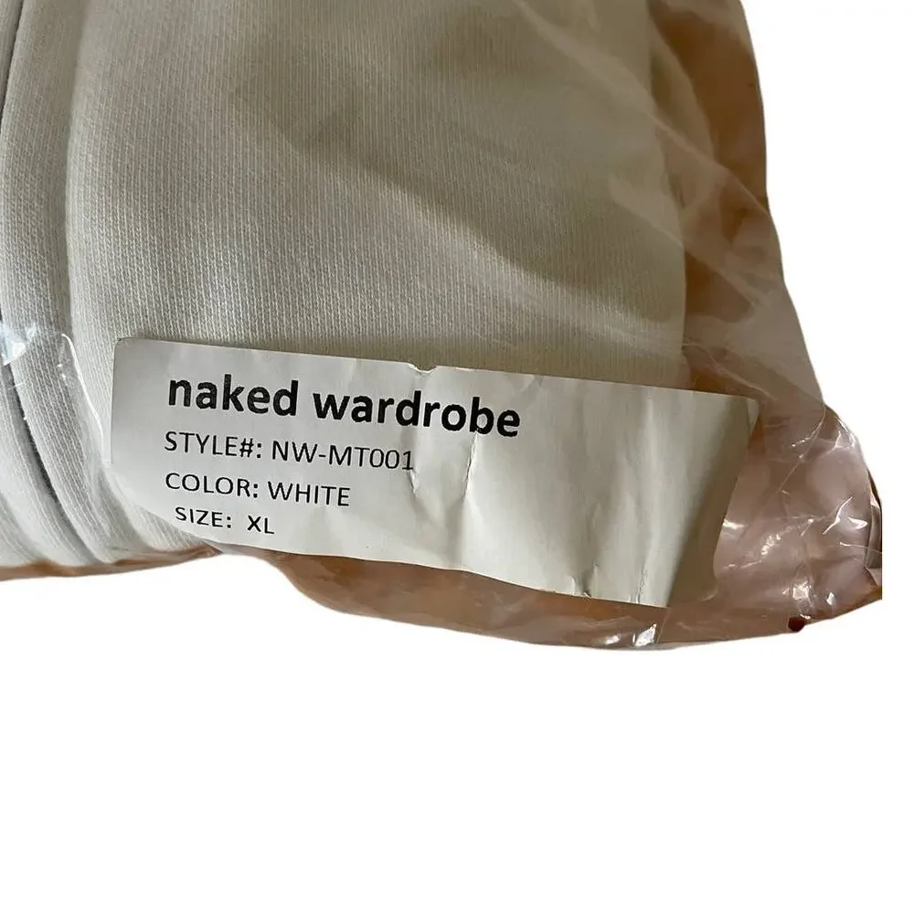 Naked Wardrobe Front Zipped Up White Hoodie Size XL BNWT
